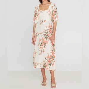 NWT Faithfull the Brand Bronte Midi Dress in Magnolia Floral Print
